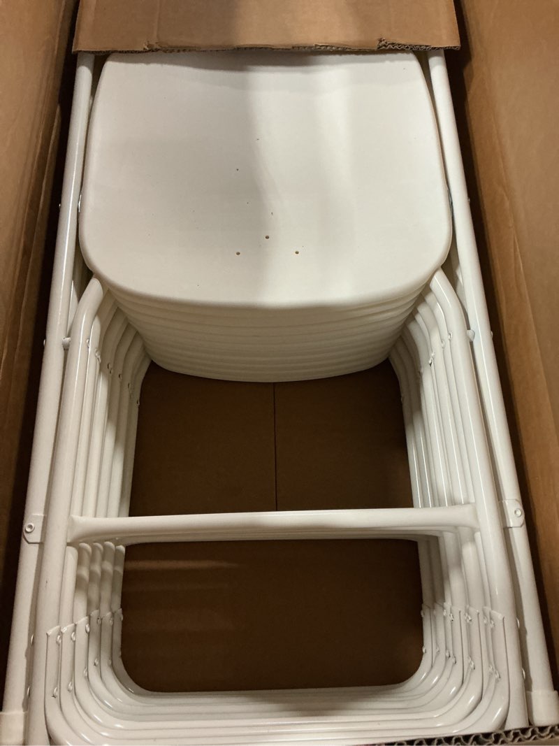 Condition photo showing Good Condition for healsmart 10-pack plastic folding chair, portable chair with metal frame, 330lb capacity, foldable and stackable chairs for wedding, party, picnic, office, indoor/outdoor dining, white white-10 pack