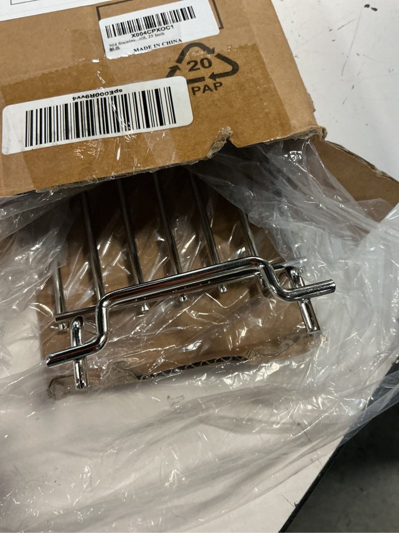 Condition photo showing Good Condition for 304 stainless steel warming rack for weber spirit 300 and gs4 spirit ii 300 series gas grills with front control knobs, 7641 grill upper rack for weber genesis silver gold b/c grill, 25 inch 22 inch 304 stainless steel
