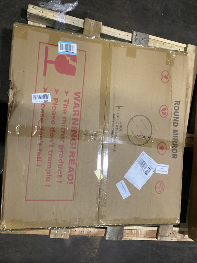 Condition photo showing New/Like New for Round Bathroom Mirror, 30 Inch Black Circle Mirror with Metal Deep Frame, Round Mirrors for Wall Decor, Vanity, Entryway, Living Room 30"L x 30"W Round Black