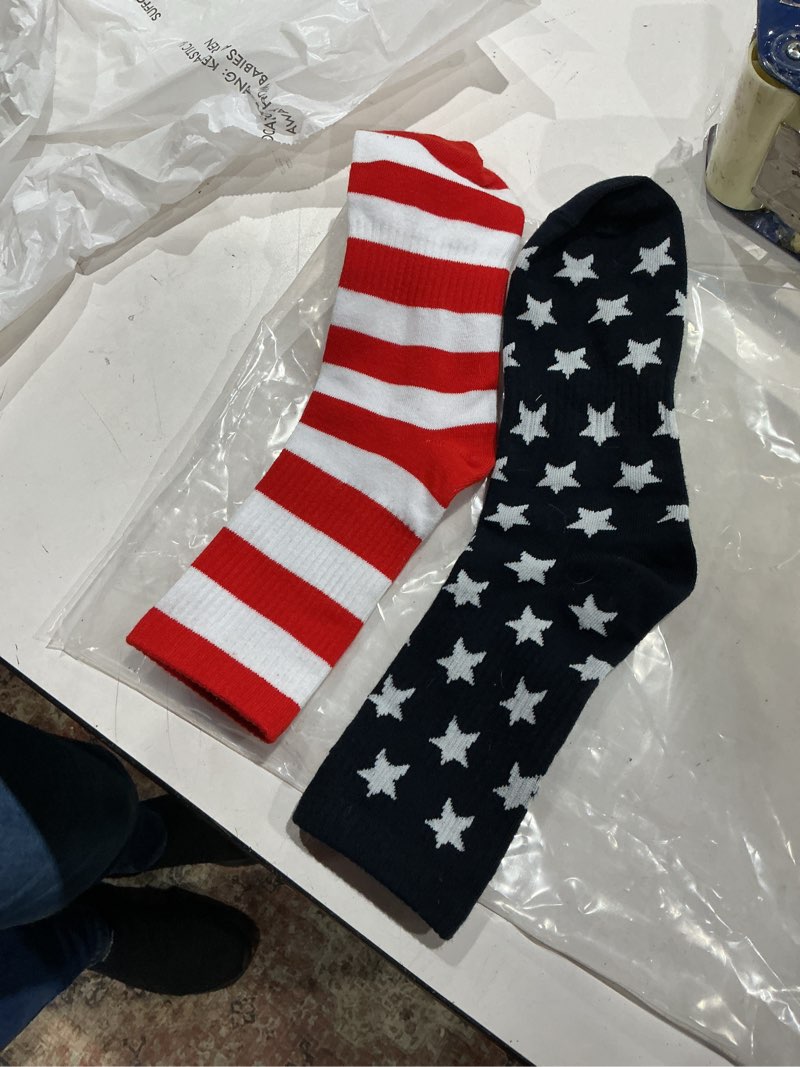 Condition photo showing Good Condition for american flag crew socks creative socks for men funky socks funny socks novelty