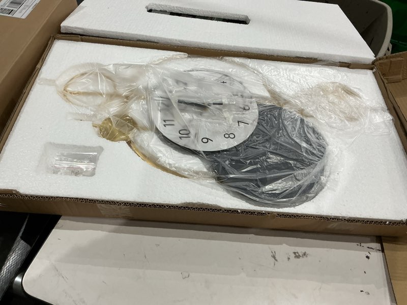 Condition photo showing New/Like New for large gold wall clock for living room decor big metal modern decorative wall clock battery operated non ticking for kitchen office bedroom 27 inch unique silent quality quartz clock for home contemporary
