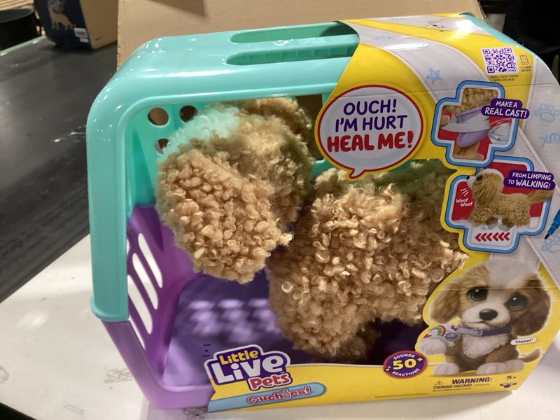 Condition photo showing Good Condition for Little Live Pets Ouchies Amazon Exclusive Hazel The Poodle Plush, 50+ Sounds, Limping to Walking Puppy Toy & Carrier, Interactive Toy Dog for Kids 5+