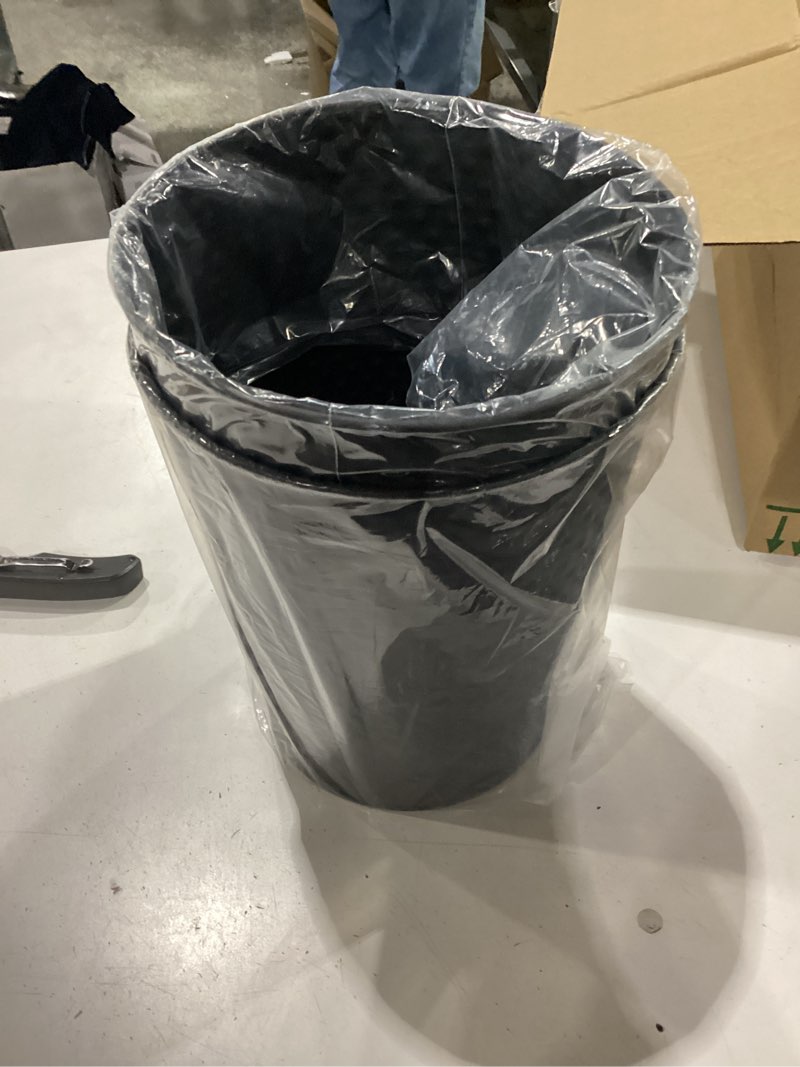 Condition photo showing New/Like New for suclain 2 pcs black copper trash can-handcrafted hammered metal wastebasket, modern decorative garbage can 6 liters, round trash bin for bathroom bedroom kitchen office