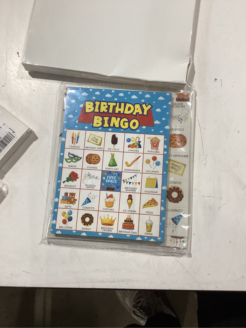 Condition photo showing New/Like New for shappy 35 pcs toys birthday bingo cards 24 players cartoon party games toy inspired fun 3 colors bingo games for family holiday wedding party group activities favors supplies