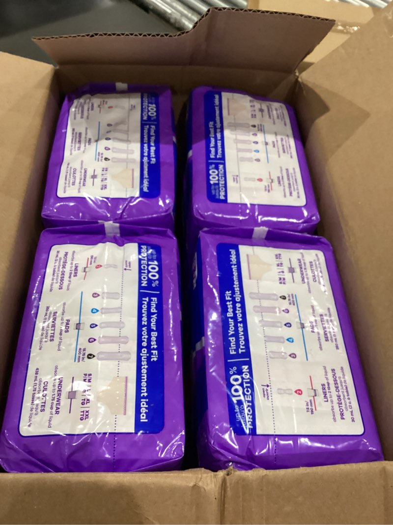 Condition photo showing Good Condition for always discreet adult incontinence pads for women, drier, 5 drop long length, heavy absorbency, pads for bladder control management, bladder leaks, & postpartum pads, 156ct long 156