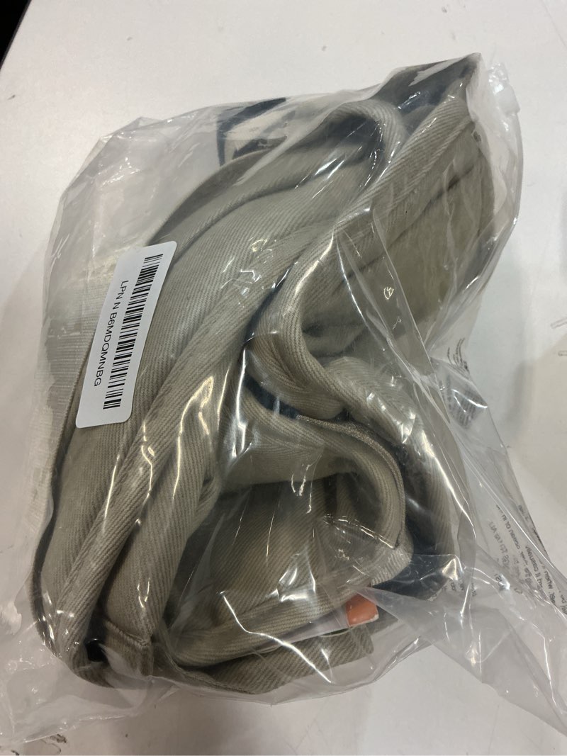 Condition photo showing New/Like New for toddler carrier - premium cotton, large seat & back support, with large pocket, one size fits most, ideal for 6-48 months (16-44 lbs), beige, regular fits up to 4xl beige regular