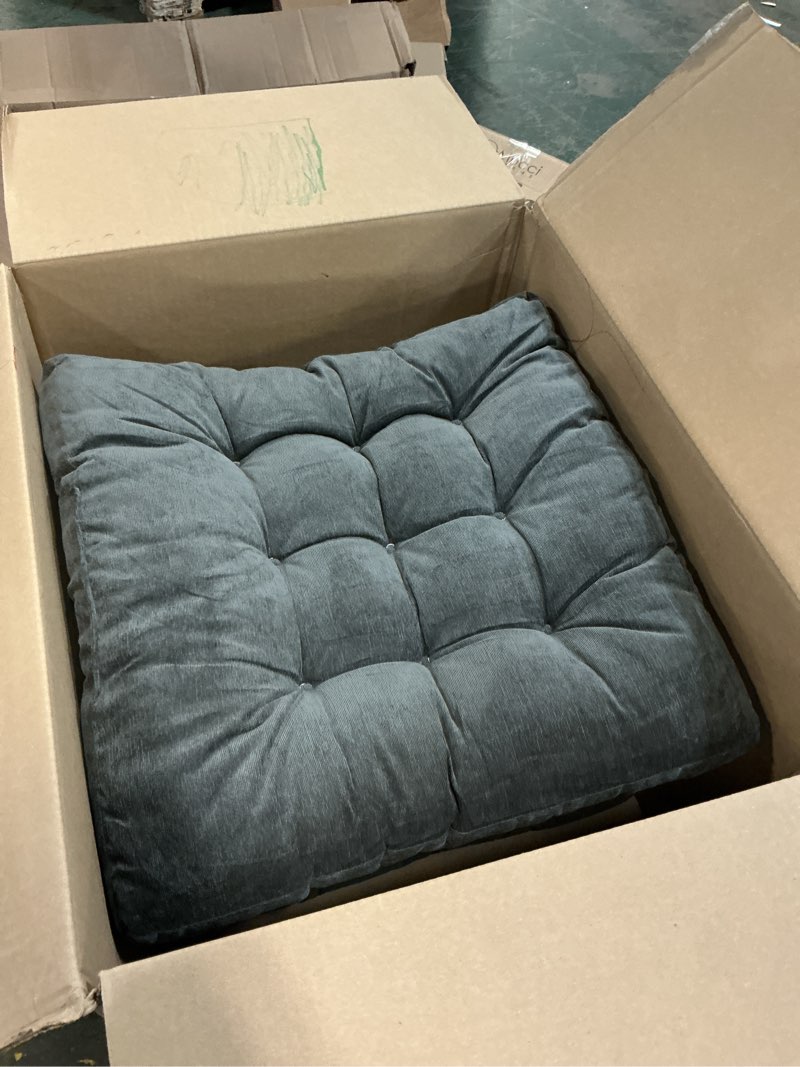 Condition photo showing Good Condition for jerify floor pillow cushions large round square large meditation floor pillow for classroom adult meditation picnic party seating learning daycare school(square,dark grey,4 pcs) square dark gray 4
