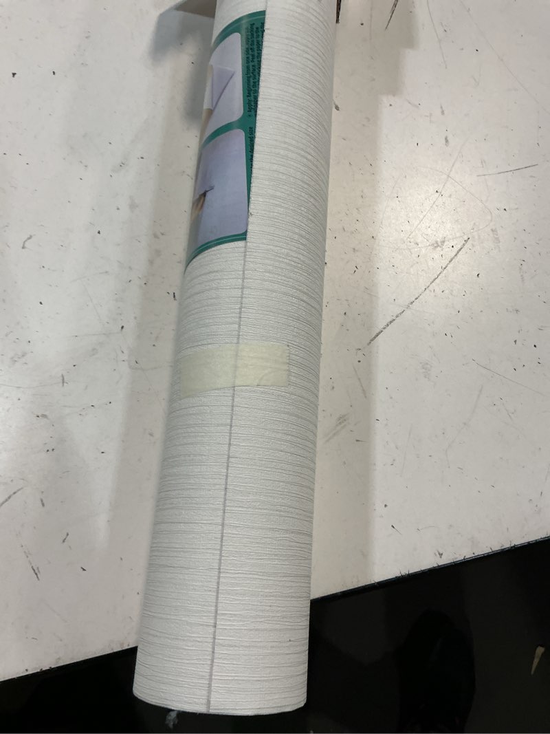 Condition photo showing Good Condition for haimin grasscloth textured wallpaper 24in x 393in fabric contact paper white wall paper linen peel and stick self-adhesive thick vinyl embossed film wallpaper (white)