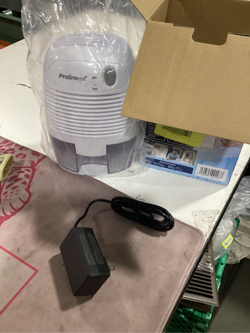 Condition photo showing Good Condition for pro breeze mini portable dehumidifier, 17oz ultra quiet compact peltier dehumidifier, 215 sqft 1pack