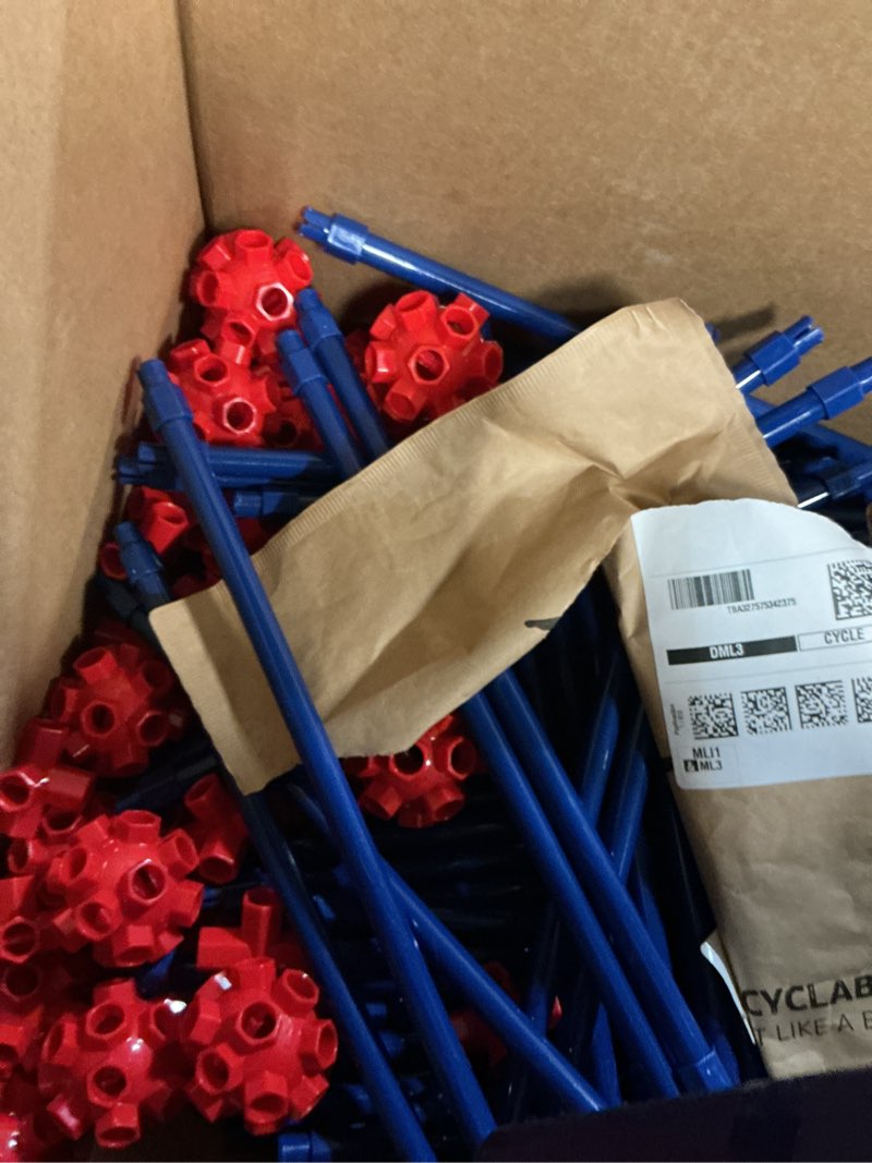 Condition photo showing As Is for V-Opitos 180 Pack Fort Building Kits for Kids Age 4, 5, 6, 7, 8+ Years Old, Creative STEM Building Toys for DIY Castles, Tunnels, Play Tent, Ideal Christmas, Birthday Gifts for Boys & Girls Blue-180pcs