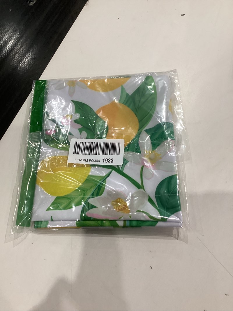 Condition photo showing New/Like New for Floral Lemon Curtain Valances for Windows, Kitchen Valance Rod Pocket Window Treatments Short Curtains for Bathroom Bedroom Living Room Farmhouse Decor 42x12 Inch,1 Panel Lemon 42"W x 12"L (Pack of 1)