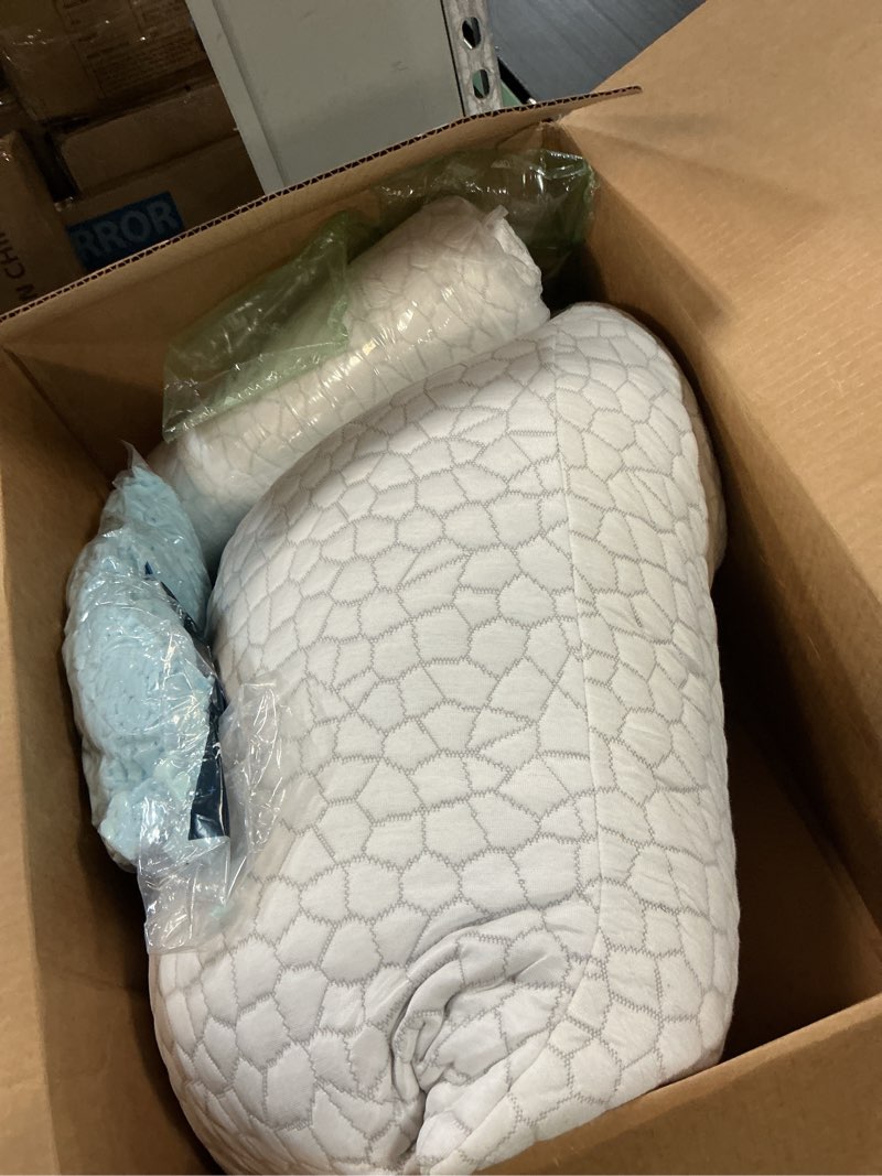 Condition photo showing Good Condition for qutool cooling pillow for sleeping 2 pack, certipur-us shredded memory foam king pillows set of 2, cool pillow for hot sleepers adjustable firm pillow for side, back, stomach sleepers soft yet support white-cooling basic king(2 pack)-20'*36'