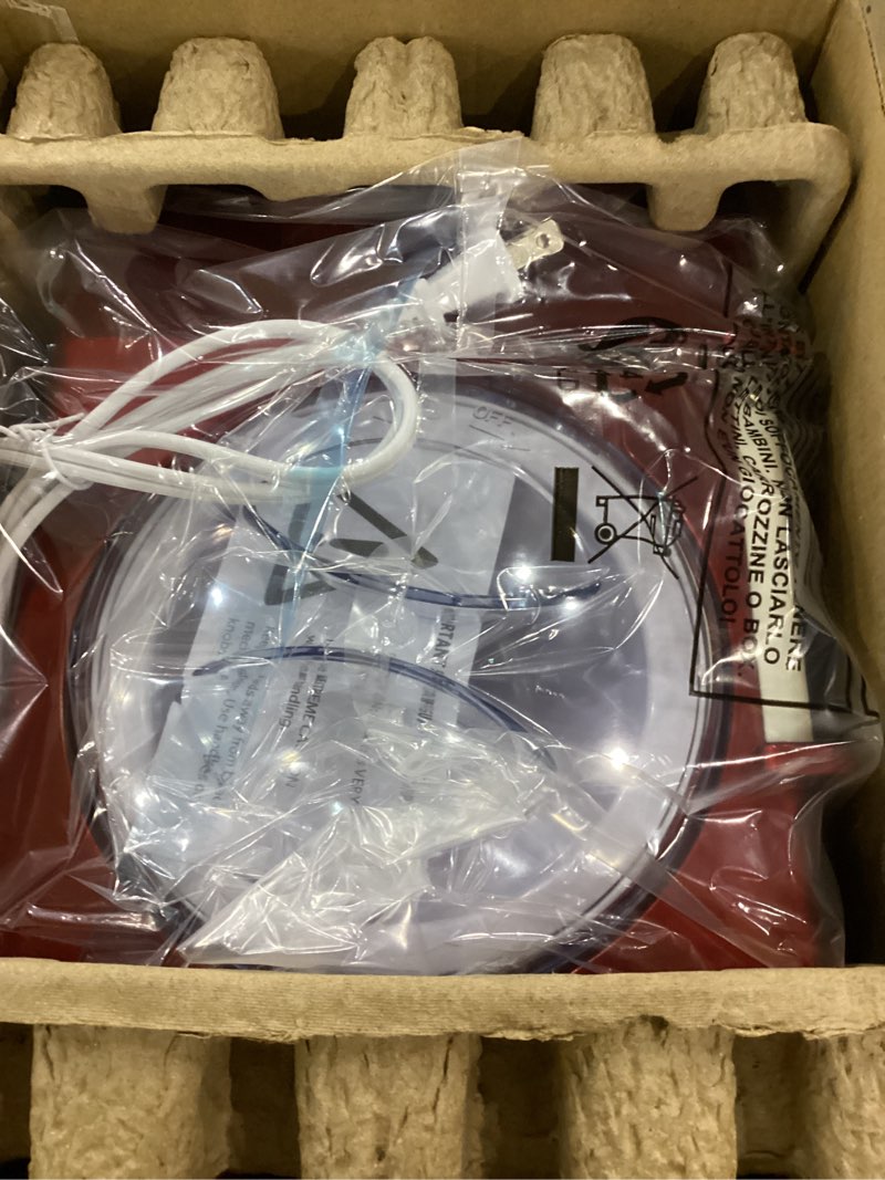 Condition photo showing New/Like New for Nostalgia Snow Cone Shaved Ice Machine - Retro Table-Top Slushie Machine Makes 20 Icy Treats - Includes 2 Reusable Plastic Cups & Ice Scoop - Retro Red Table Top Metallic Red