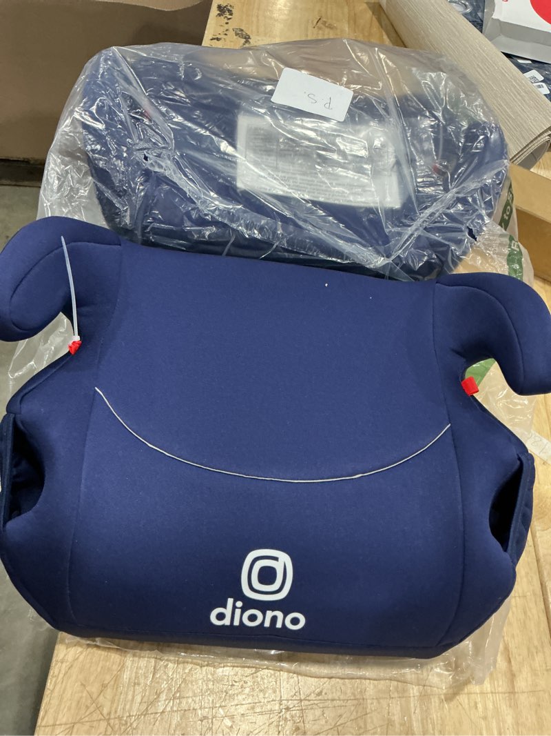 Condition photo showing Good Condition for diono solana, no latch, pack of 2 backless booster car seats, lightweight, machine washable covers, cup holders, blue 2-pack blue