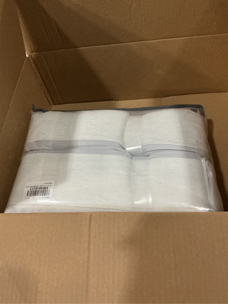 Condition photo showing Good Condition for 90 inch pinch pleated linen blackout curtains 2 panels for living room cream natural 100% black out curtains 90 inches long pinch pleat dual layer drapes birch ivory drapes for dining bedroom office
