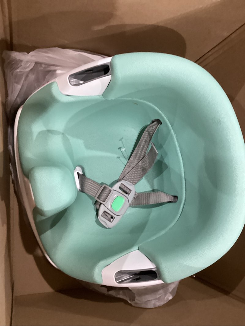 Condition photo showing As Is for ingenuity baby base 2-in-1 booster feeding and floor seat with self-storing tray - mist