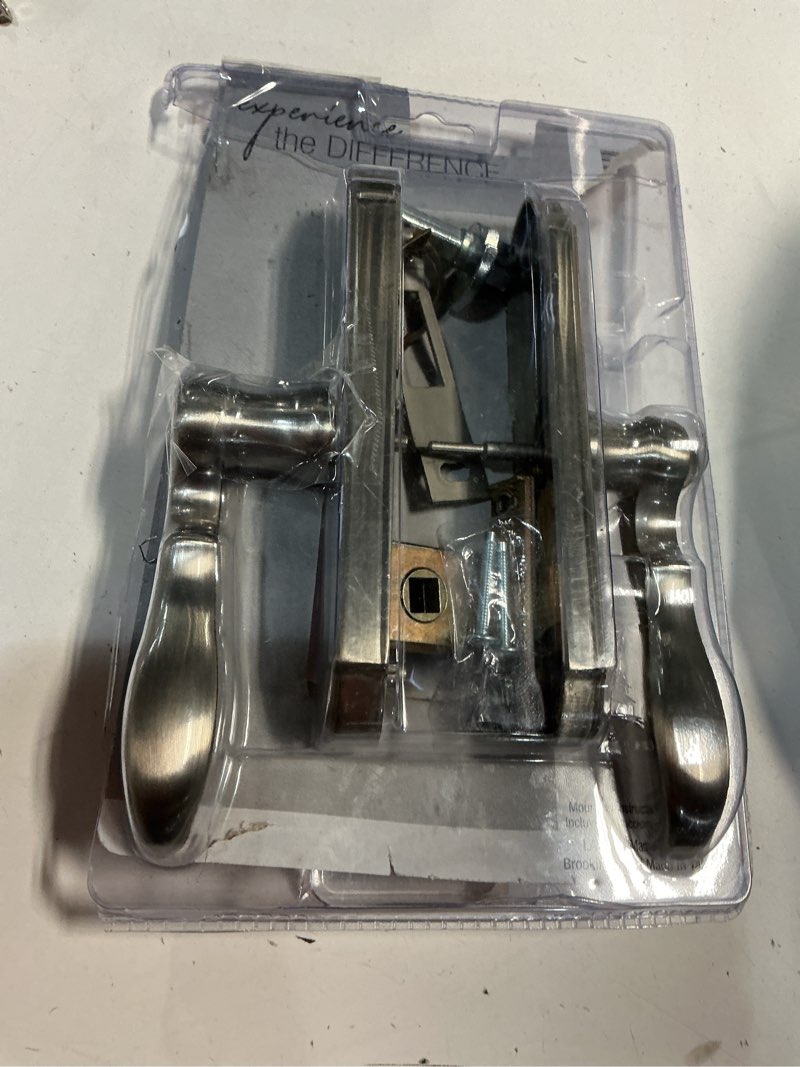 Condition photo showing Good Condition for Design House Scroll Satin Nickel Interior or Hall/Closet Passage Door Handle 2 -Pack