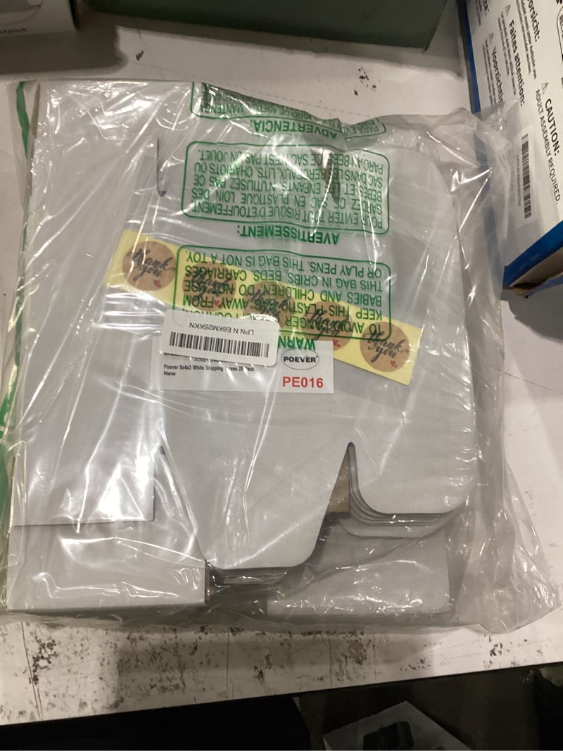Condition photo showing New/Like New for shipping boxes 6x4x3 inches small mailing boxes 25 pack white cardboard corrugated box mailers 6x4x3 inches white