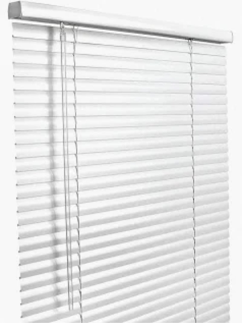 window blinds: white, 60x64” 1 in dp, vinyl, left, cordless manual model: 493p27