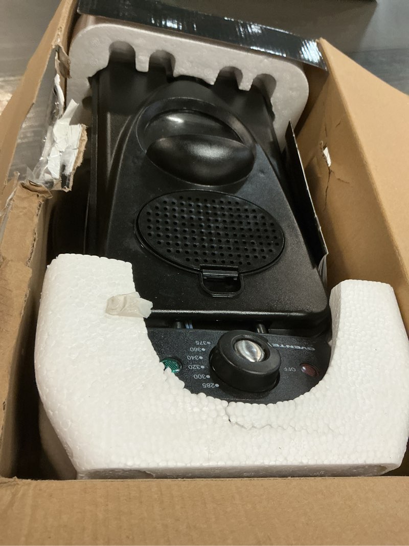 Condition photo showing As Is for OVENTE Electric Deep Fryer 2 Liter Capacity, 1500 Watt Lid with Viewing Window and Odor Filter, Adjustable Temperature, Removable Frying Basket and Easy to Clean Stainless Steel Body, Silver FDM2201BR FDM2201BR - Silver