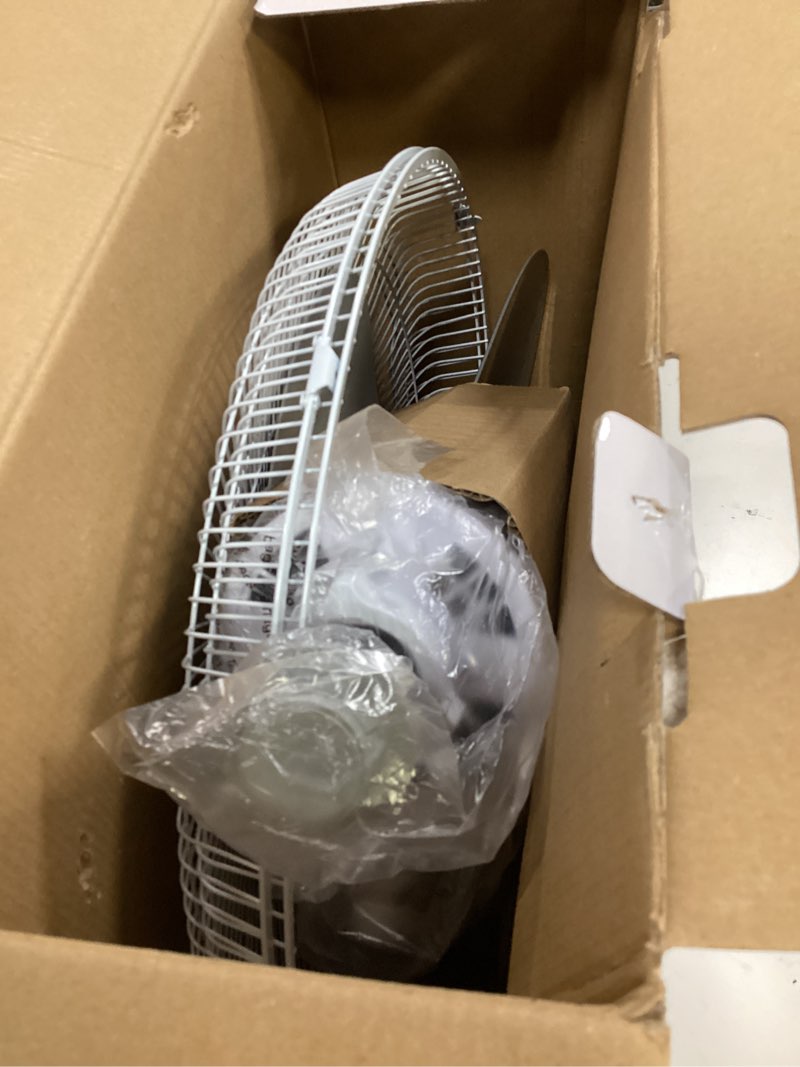 Condition photo showing As Is for comfort zone cz16wr-ec 16-inch quiet 3-speed wall mount fan with remote control, timer and adjustable tilt, white w/ remote