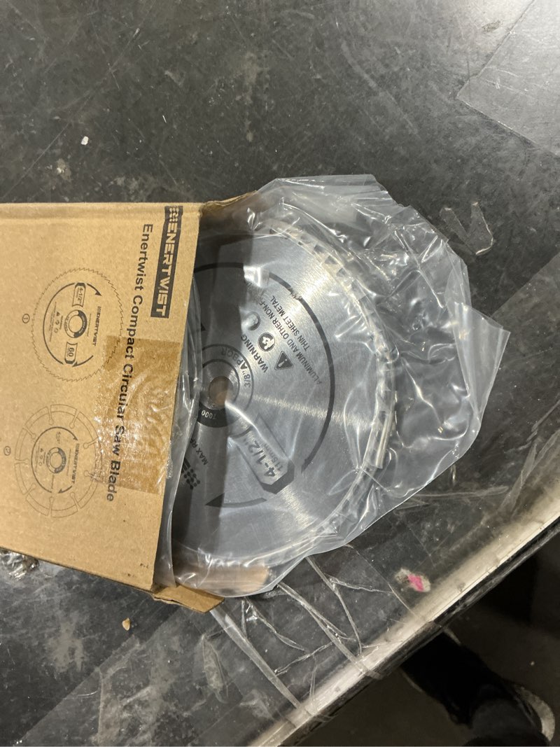 Condition photo showing Good Condition for enertwist 4-1/2 inch compact circular saw blade set, pack of 4-pieces tct/hss/diamond saw blades assorted for wood/plastic/metal/tile cutting, 3/8in arbor, et-csa-4 4-1/2“4pcs