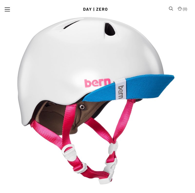 Bern Nina Kids Helmet Satin White with Flip Visor. Size S/M