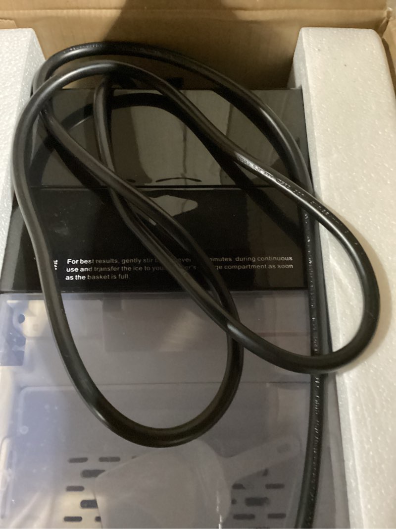 Condition photo showing As Is for Aeitto Nugget Ice Maker Countertop, 42lbs/24H Ice Machine with 1.5L Water Tank, Rapid Ice Release in 6 Mins, Self-Cleaning Pebble Ice Maker with Basket and Scoop for Home Office RV and Party, Black Black 42lbs