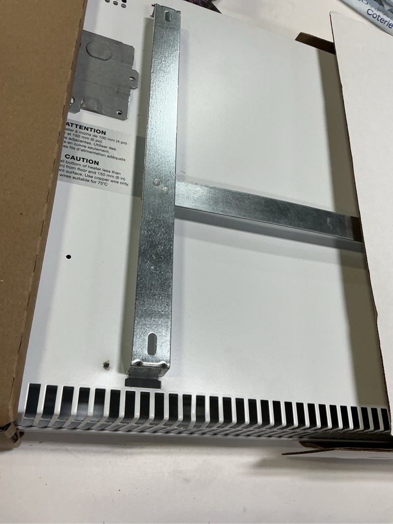 Condition photo showing As Is for Stelpro Ultra-Quiet Wall Convector Heater – 1000W / 240V (750W / 208V) – 17 9/16? H × 22 7/8? W – Sleek Entry-Level Model – Silent Comfort, Quick Heat – Built-In Thermostat (ASHC1002W) – White