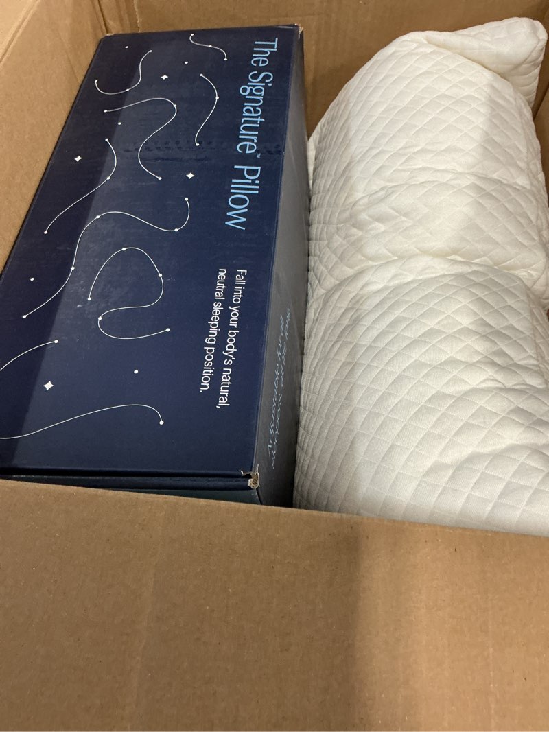 Condition photo showing Good Condition for dreamyblue signature pillow w/adjustable loft • shredded memory foam fill • neutral alignment for side, back, and stomach sleepers • washable bamboo rayon cover • certipur-us certified foam (queen) queen (pack of 1)