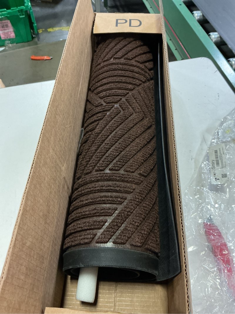 Condition photo showing Good Condition for Smiry Front Door Mat Outside Entrance, Heavy Duty Sturdy Natural Rubber Doormat, Trap Dirt and Moisture, Easy Clean Low Profile Welcome Floor Mats for Indoor Outdoor Entry, 29.5x17 Inch, Dark Brown 29.5" x 17" Dark Brown