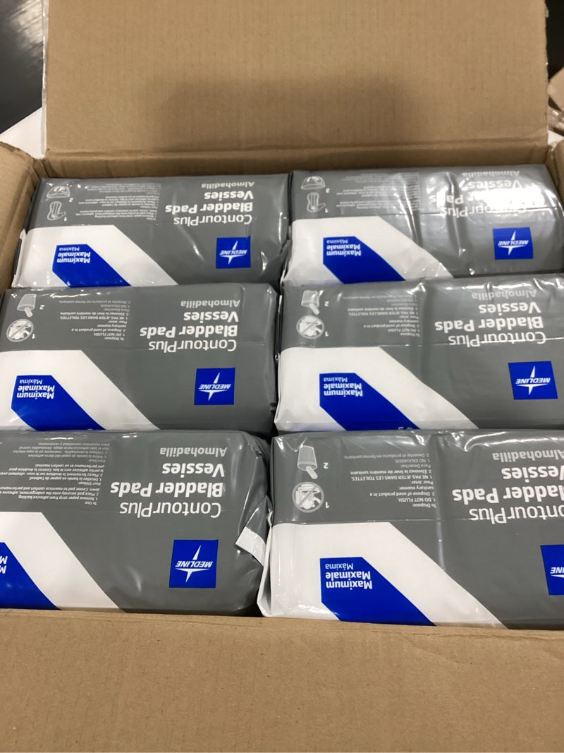Condition photo showing Good Condition for Medline ContourPlus Bladder Control Incontinence Pads, Maximum Absorbency, 6.5" x 13.5", 28 Count (Pack of 6) Maximum Absorbency Count of 168