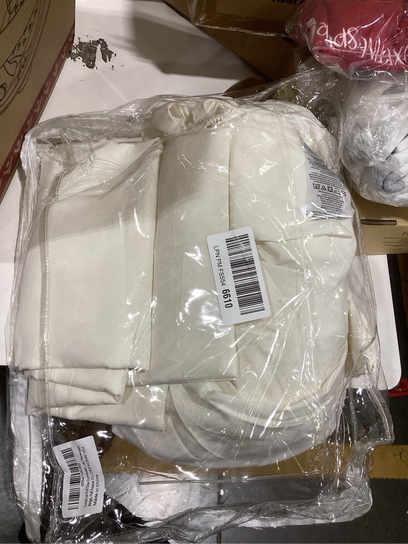 Condition photo showing As Is for CozyLux Full Size Comforter Sets Beige, 7 Pieces Bed in a Bag, Beige Comforter Full Size, All Season Bedding Sets with Stitch Quilted Comforter, Flat Sheet, Fitted Sheet, Pillowcases Beige Full