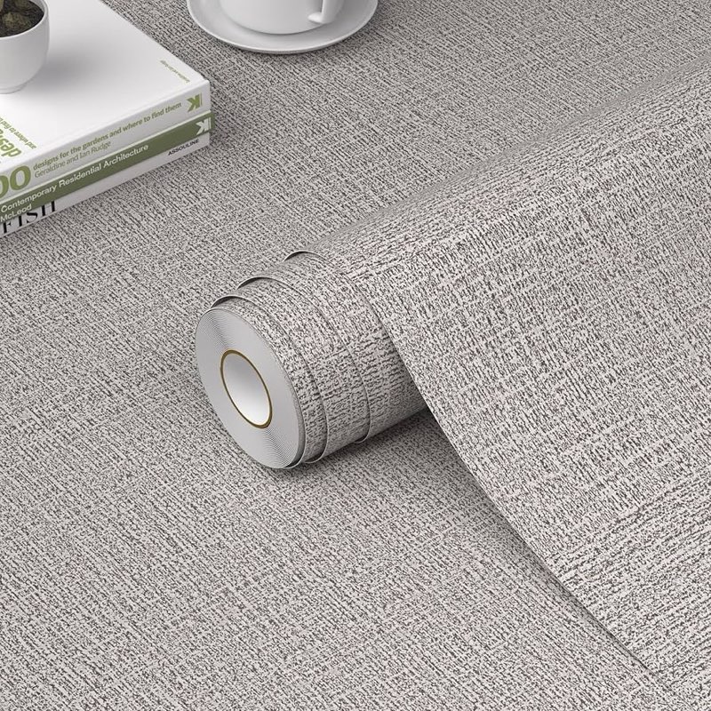 WADILE Grasscloth Peel and Stick Wallpaper 23.6in x 472in, Textured Contact Paper for Cabinets, Faux