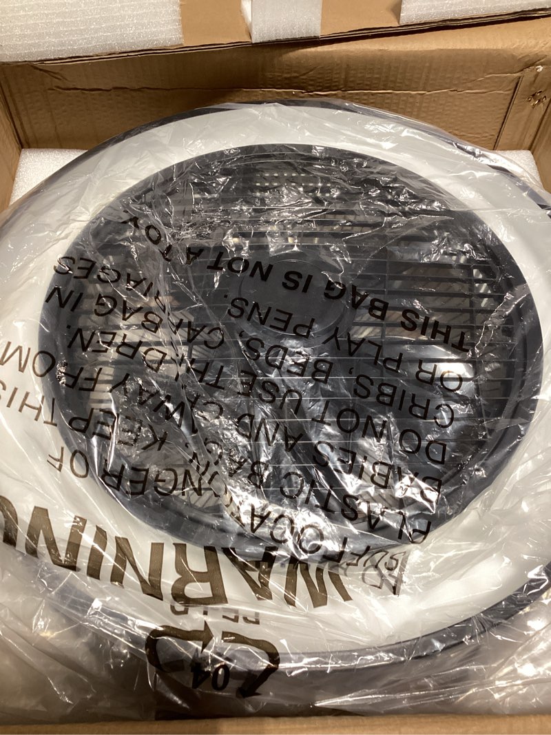 Condition photo showing New/Like New for Enclosed Ceiling Fans with Lights Remote Control, Low Profile Ceiling Fan Light's Memory Mode, 3 Colors Dimmable LED 6 Speeds, 20 inches, Timing Reversible Blades - Black