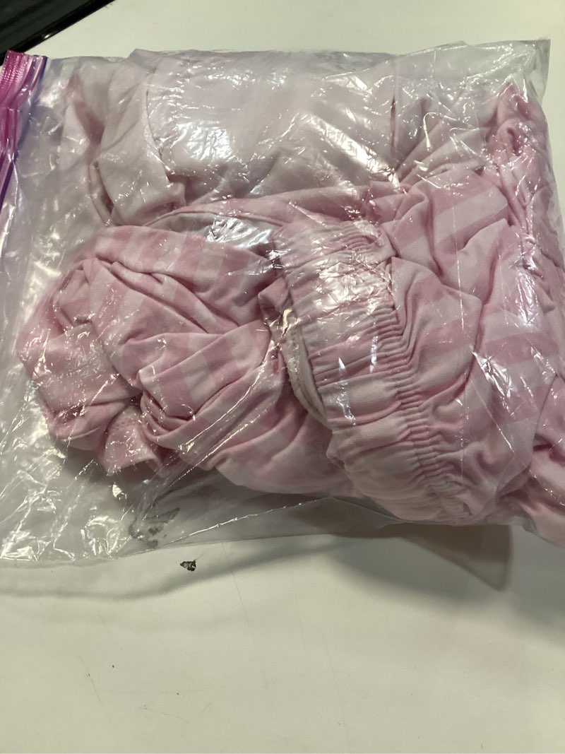 Condition photo showing Good Condition for lycy women's striped pajamas set, cute button down short sleeve pjs 2 piece notch collar sleepwear summer light pink stripe x-large