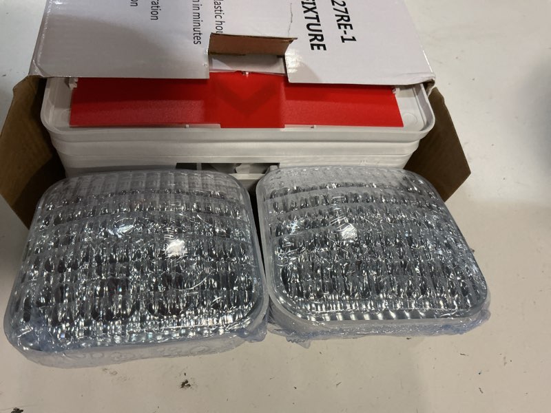 Condition photo showing New/Like New for TANLUX Red Exit Sign with Emergency Lights, LED Emergency Exit Light with Battery Backup, UL Listed, AC 120/277V, Commercial Emergency Lights Combo for Business - 1 Pack 1 Pack White Housing+Red Letter