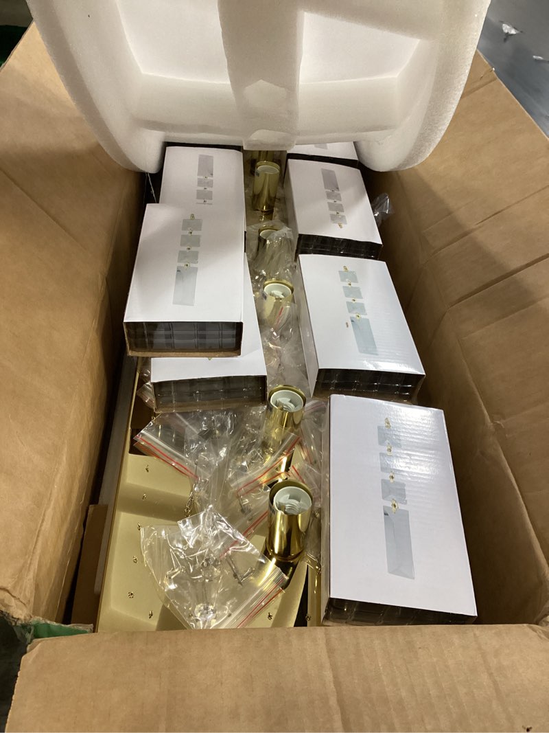 Condition photo showing New/Like New for siljoy 10-light modern crystal chandelier, luxury gold rectangular flush mount ceiling light, large rectangle raindrop chandelier for living dining room kitchen island bar l47'' x w10'' x h10'' flush mount l47''(10-lights)