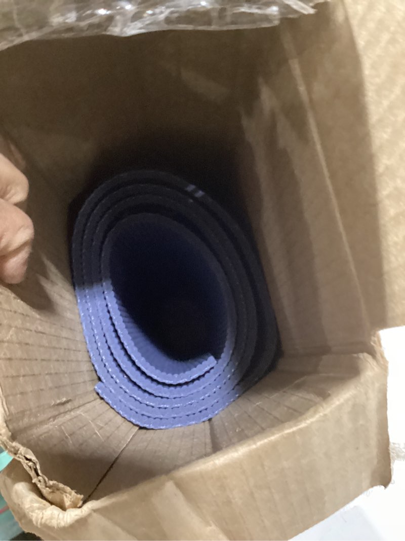 Condition photo showing As Is for Gaiam Yoga Mat - Premium 6mm Print Reversible Extra Thick Non Slip Exercise & Fitness Mat for All Types of Yoga, Pilates & Floor Workouts (68" x 24" x 6mm Thick) Purple Illusion