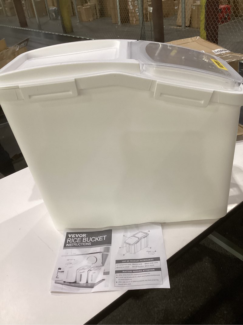 Condition photo showing Good Condition for vevor 21 gallon ingredient bin with scoop 400 cup ingredient bin with sliding lid commercial food storage for kitchen