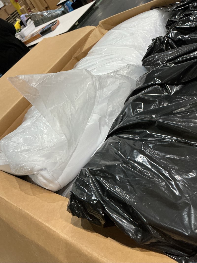 Condition photo showing As Is for indoor linen bench cushion 47x17 in, white, 2 in thick piano seat pads white 47x17x2 in