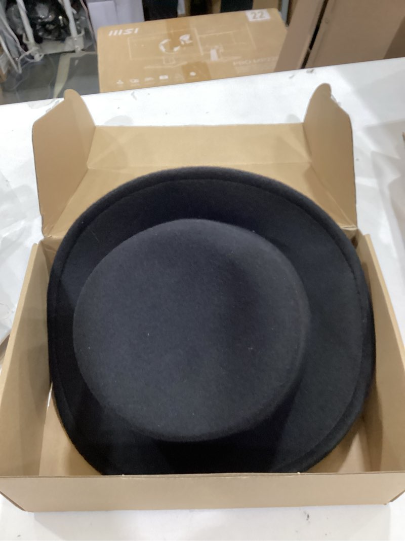 Condition photo showing Good Condition for Black Fedora Hats Red Heart Sunglasses Costume for Women and Men, Fashion Flat Wide Brim Round Hats Adult
