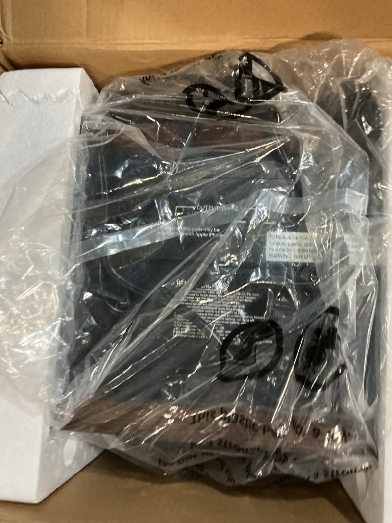 Condition photo showing New/Like New for Shinic Oscillating Quartz Infrared Heaters for Indoor Use Large Room, 20 Inch, Luxury Insulated Wooden Cabinet, 1500W Electric Heater with Remote Control, Timer, Filter, Charging Ports, Walnut