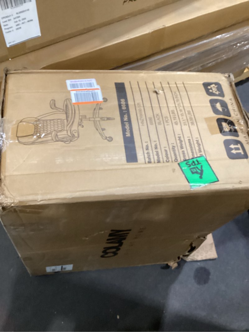 Condition photo showing New/Like New for Executive Office Chair-Ergonomic Computer Desk Chair, High Back Leather Chair with Padded Flip-up Arms, Swivel Home Office Chair Upgraded Caster-Black