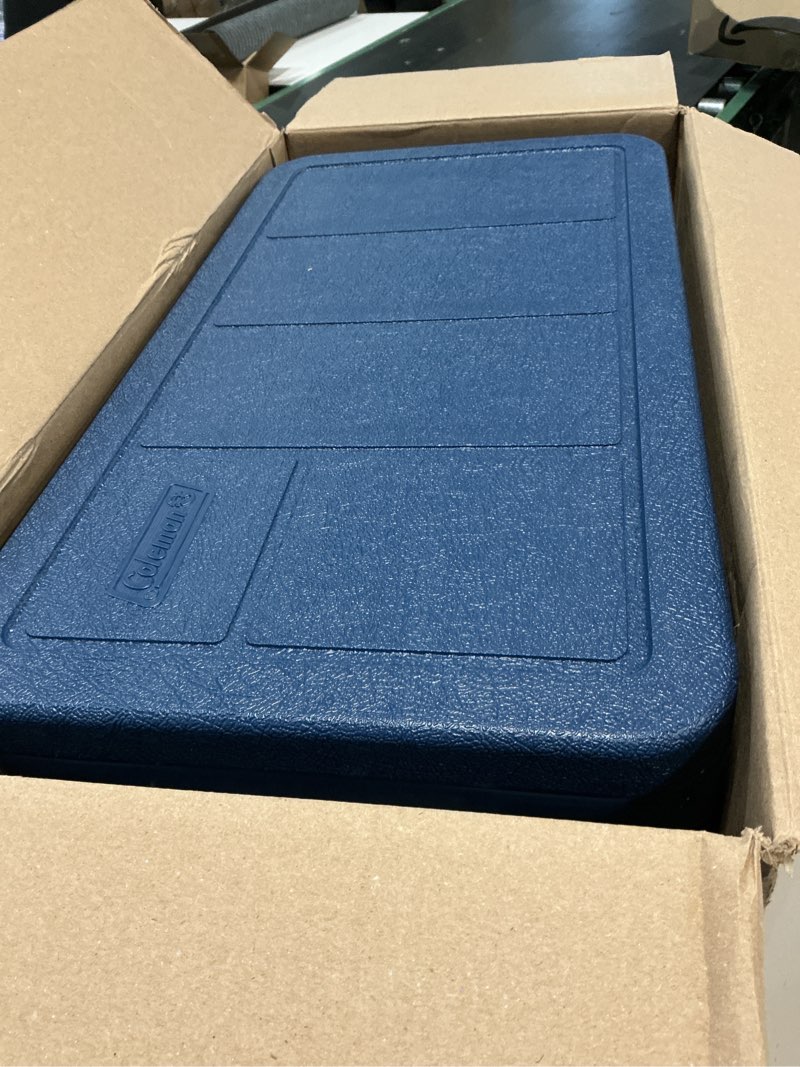 Condition photo showing Good Condition for coleman chiller 9/16/30/48/60qt cooler with ice retention, leak resistant, great for camping, concerts, sports, and more sapphire 48qt