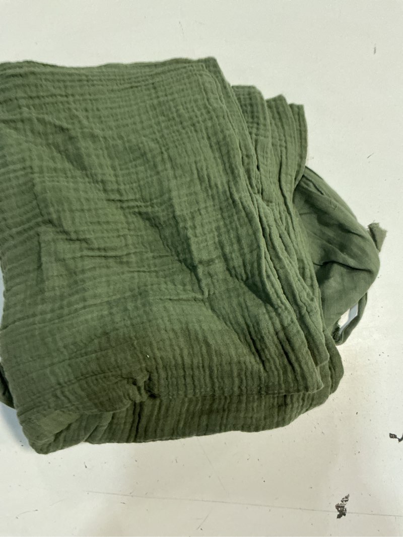 Condition photo showing As Is for quince organic airy gauze sham set, standard, olive