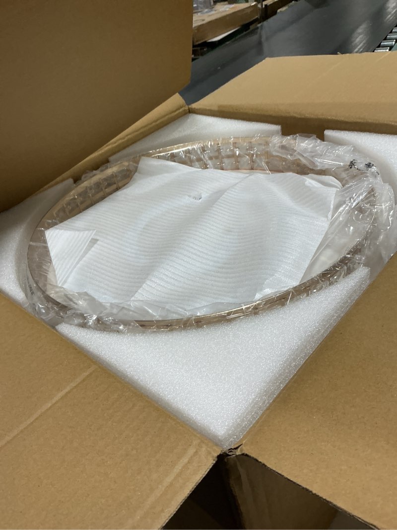 Condition photo showing New/Like New for 42" Retractable Ceiling Fans with Lights, Crystal Chandelier Ceiling Fan with Remote & APP Control, Modern Dimmable LED Fandelier for Living Room, Dinning Room, Bedroom (Gold)