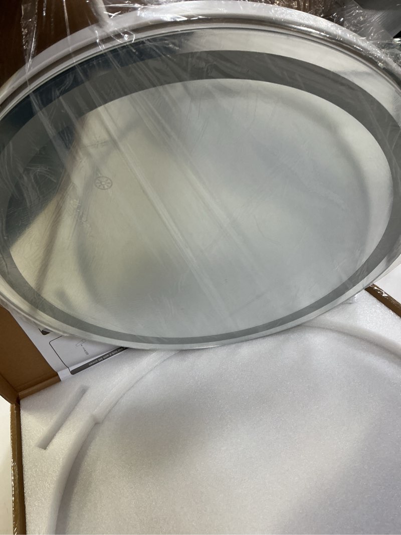 Condition photo showing New/Like New for Makeup Mirror with Lights, 18 Inch Vanity Mirror with Lights, Lighted Makeup Mirror, Smart Touch Control 3 Colors Dimmable Round Lighted Vanity Mirror, Tabletop ? Desk Mirror, 360°Rotation White 18"L x 18"W