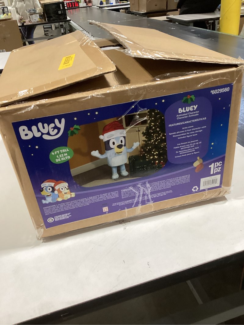 Condition photo showing As Is for Bluey 4-ft Bluey Musical Animatronic Decoration