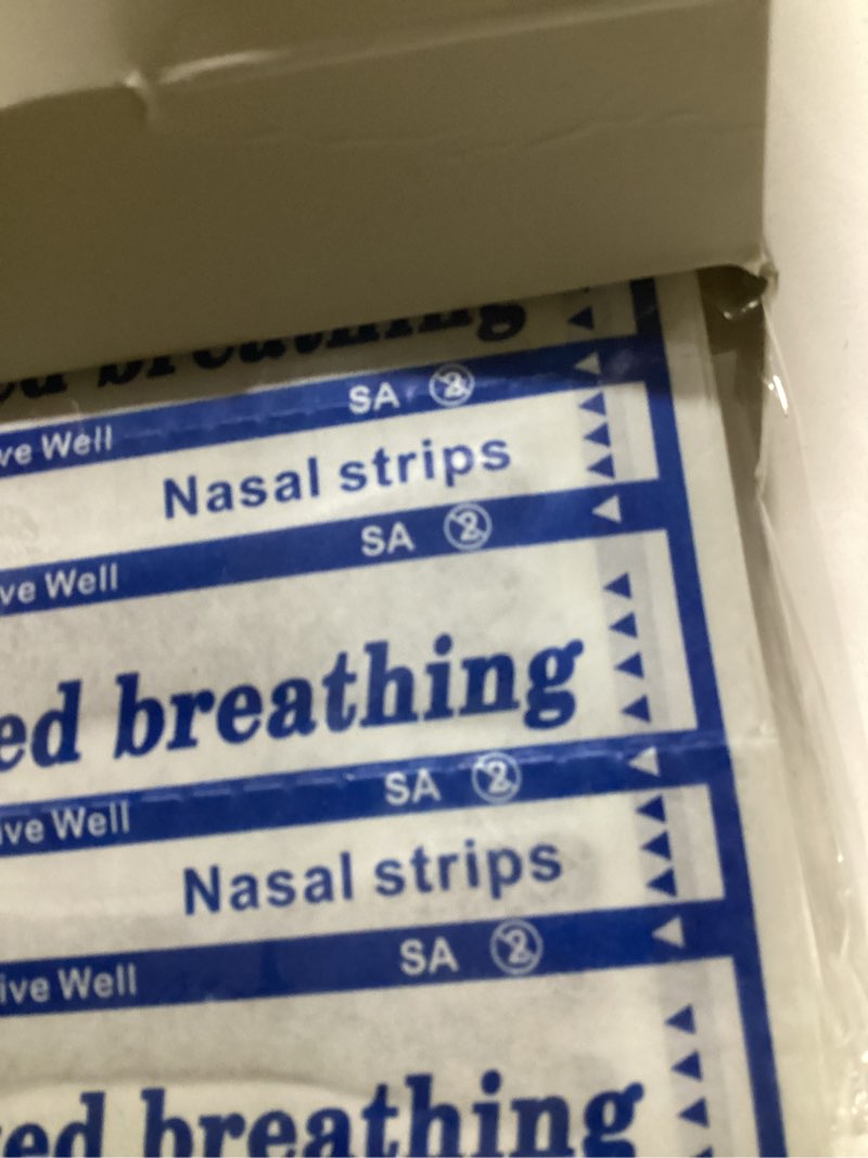 Condition photo showing New/Like New for 120Pcs Nasal Strips for Snoring, Extra Strength Nose Strips Breathing, Nose Tape for Sports and Sleep, Anti Snoring Strips Help Stop Snoring and Nasal Congestion Relief Standard Black